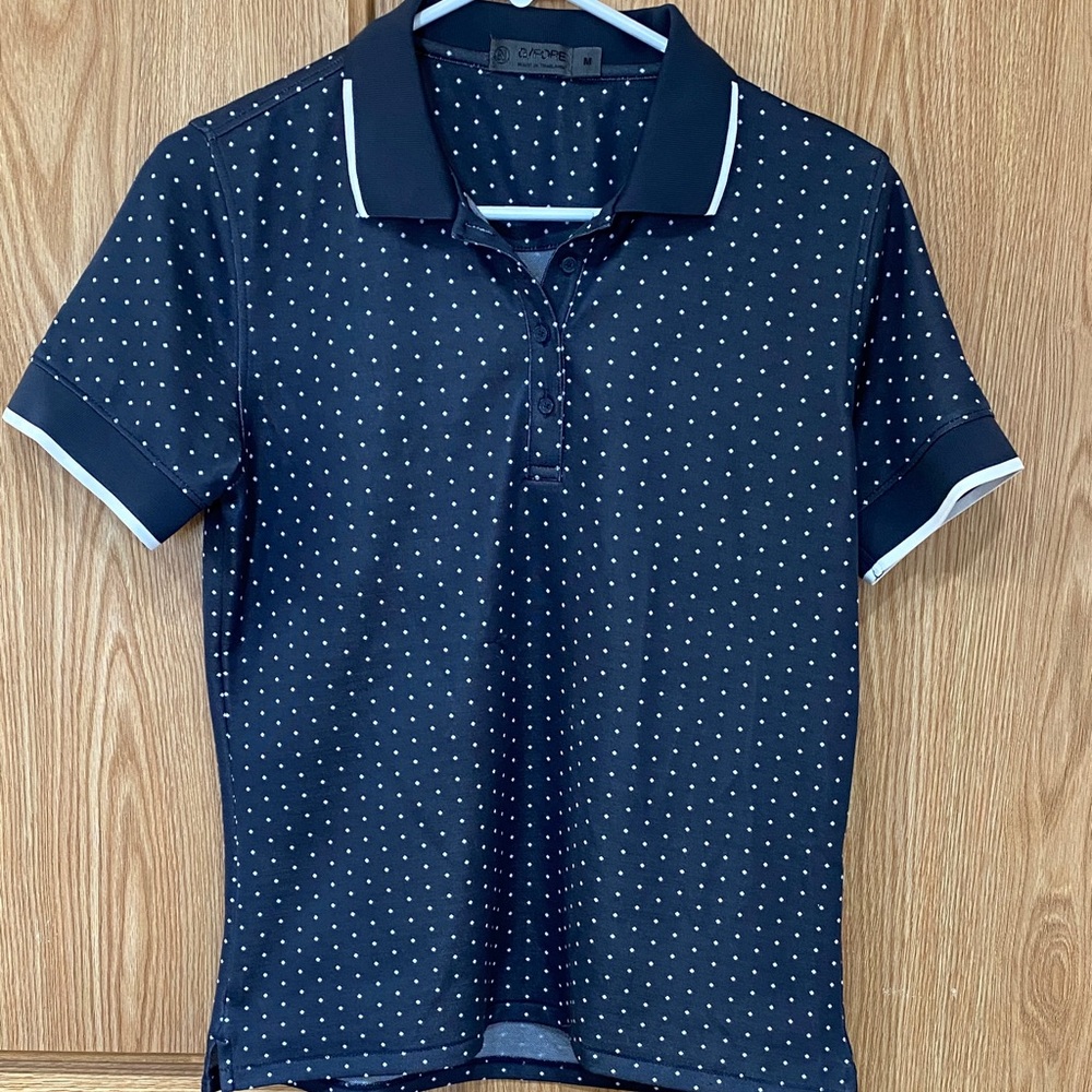 Navy Polo with White Dots Ojai Valley Inn